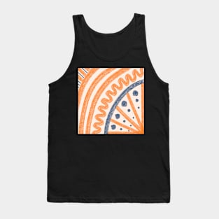 Waves and spots in navy blue and golden caramel Tank Top